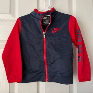 Nike Toddler Track Jacket 24M Blue Red Zip Up Just Do It Jacket